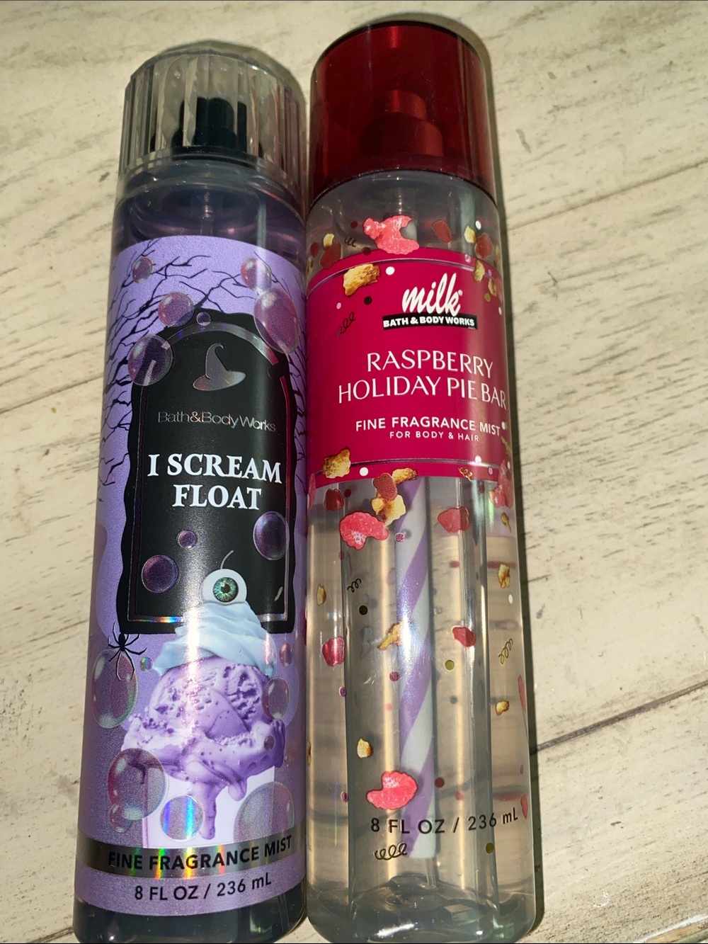 Bath & Body Works, set of two 8oz. Holiday Body, IceCream Float & Raspberry Pie